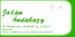 jolan andahazy business card